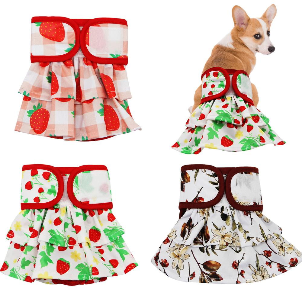 Leking Female Dog Diapers Cute Skirt Design Female Dog Diapers with 4