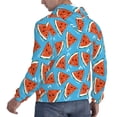 thumbnail image 6 of Pofeuu Cartoon Watermelon Print Mens Casual Hooded Collar Drawstring Hoodies Pullover Sweatshirts Casual Long Sleeve Shirts-4X-Large, 6 of 7