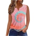 thumbnail image 2 of Nrmvnmi Plus Size Tank Tops for Women V Neck Sleeveless Tie Dye Shirt Casual Summer Solid Color Oversized Tanks Mothers Day Gifts, 2 of 5
