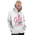thumbnail image 5 of God is Bigger Than Cancer BCA Ribbon Hoodie Sweatshirt Women Brisco Brands L, 5 of 6