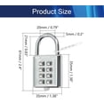 thumbnail image 2 of HUGFEGWE 8 Digit Button Combination Security Padlock Digital Lock for Suitcase Luggage Drawer Door Toolbox,fixed gym cabinet door toolbox padlock gym sports school and employee lock,Silver White 3PCS, 2 of 7
