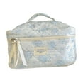 thumbnail image 4 of Bolsa de Maquillaje de Viaje Acolchada, Bolsa de Maquillaje de Flores, Bolsa Organizadora de Lavado con Asa de Gran Capacidad, para La Familia Azul, 4 of 8