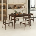 thumbnail image 4 of Gymax 48'' Rectangular Wooden Dining Table for 4 People w/ Rubber Wood Legs Farmhouse Walnut, 4 of 10
