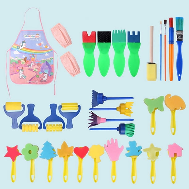 30 Pièces Éponge Brosses de Peinture Enfant Ensemble Pinceaux de Peinture et Tablier Art DIY Outils de Peinture d'Apprentissage Précoce d'Enfant | Rakuten 30 Pièces Éponge Brosses de Peinture Enfant Ensemble Pinceaux de Peinture et Tablier Art DIY Outils de Peinture d'Apprentissage Précoce d'Enfant | Rakuten