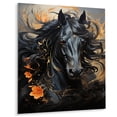 thumbnail image 2 of Designart "Vibrant Gold Black Yellow Horse III" Animals Metal Art Print, 2 of 5