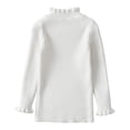 thumbnail image 2 of High Collar Long Sleeve Sweater Solid Color Knitted Kids Girls Jumper Christmas Base Shirt, 2 of 8