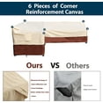 thumbnail image 2 of Outdoor Sectional Cover V-Shaped Garden Patio Furniture Covers Waterproof Rip-Stop Anti-UV 600D Outdoor Couch Sofa Cover with 3 Air Vents, 85"(85''L) x 33.5''D x 31''H, Beige & Reddish Brown, 2 of 8