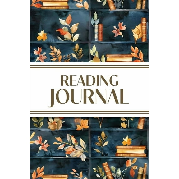 Reading Journal (Watercolor Fall Leaves Bookshelves): 6"x9" Book Lover's Diary; Book/Series Reviews, Reading Tracker, Fa, (Paperback)