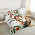 thumbnail image 3 of jejeloiu Wild Lions Full Size Comforter Sets,Merry Xmas Bedding Comforter Set,Red Christmas Ball Bedding Sets For Boys Kids,Ultra Soft Home Decor Reversible,3-Piece, 3 of 8