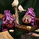 thumbnail image 4 of 2 bolsas de tarot de terciopelo con cordón, fundas para cartas de tarot, soporte para guardar barajas de tarot, color negro y morado, con el árbol de la vida del zodíaco., 4 of 9