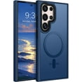 thumbnail image 1 of For Samsung S22 Ultra Magnetic Case, [Compatible With Magsafe] Military Grade Protective Slim Translucent Matte Skin Smooth Phone Case For Samsung S22 Ultra 5G Cover,Blue[L2213], 1 of 5