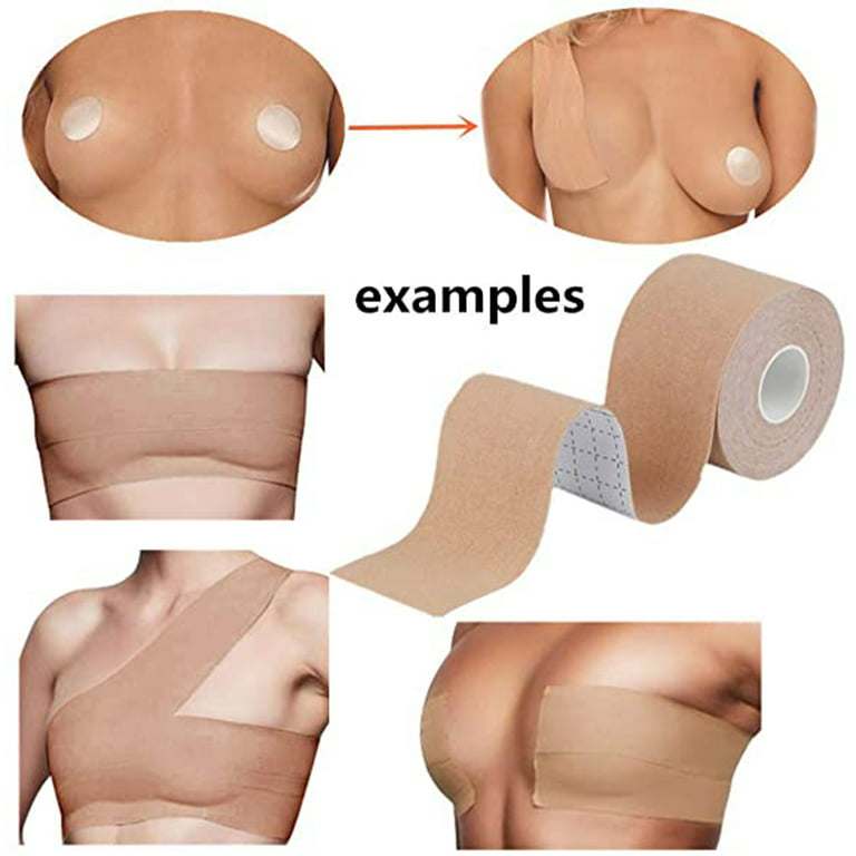 Boob Tape , Breast Lift Tape for A-E Cup Large Breast , Breathable Breast Lift  Tape Athletic Tape&10 Pcs Disposable Fashion Breast Patch