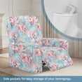 thumbnail image 4 of Renewold Peach Blossom Marble Blue Extra Large Recliner Cover Soft Single Seat Recliner Couch Cover 4 Pieces Reclining Chair Protector with Storage Pocket for Dogs, Cats, Pets, 4 of 8