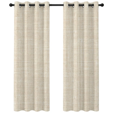 Cream Blackout Curtains 63 Inches Long Abstract Modern Farmhouse Solid Color Thermal Insulated Room Darkening Drapes with Grommets for Living Room 42 W x 63 L 2 Panels
