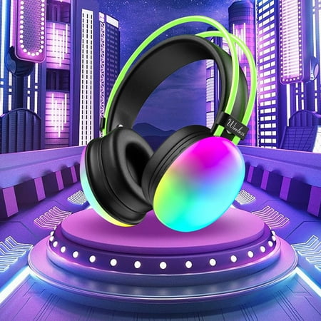 Hwuxmo Headphones Wireless Bluetooth Headset Subwoofer Bluetooth 5.3 Mobile Computer Game Music Sports Game Headphones Black