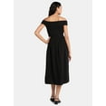 thumbnail image 2 of Time and Tru Women's Cotton Off the Shoulder Midi Dress, Sizes XS-XXXL, 2 of 3