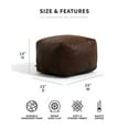 thumbnail image 4 of Big Joe Nestle Bean Bag Chair Ottoman, Espresso Blazer, Vegan Leather, 4 of 8