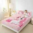 thumbnail image 4 of Castle Fairy Kawaii Unicorn 4 Pieces Queen Sheet Sets,Bling Glitter Ultra Soft Flat Sheet,Kawaii Princess Queen Fitted Sheet for Girls Kids Women,Microfiber Bedroom Decor, 4 of 7