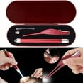 thumbnail image 1 of 2 Pack Ear Wax Removal Tool With Light - Human Earpick Cleaning Kit, Tweezer Spoon and Tweezer (Red), 1 of 5