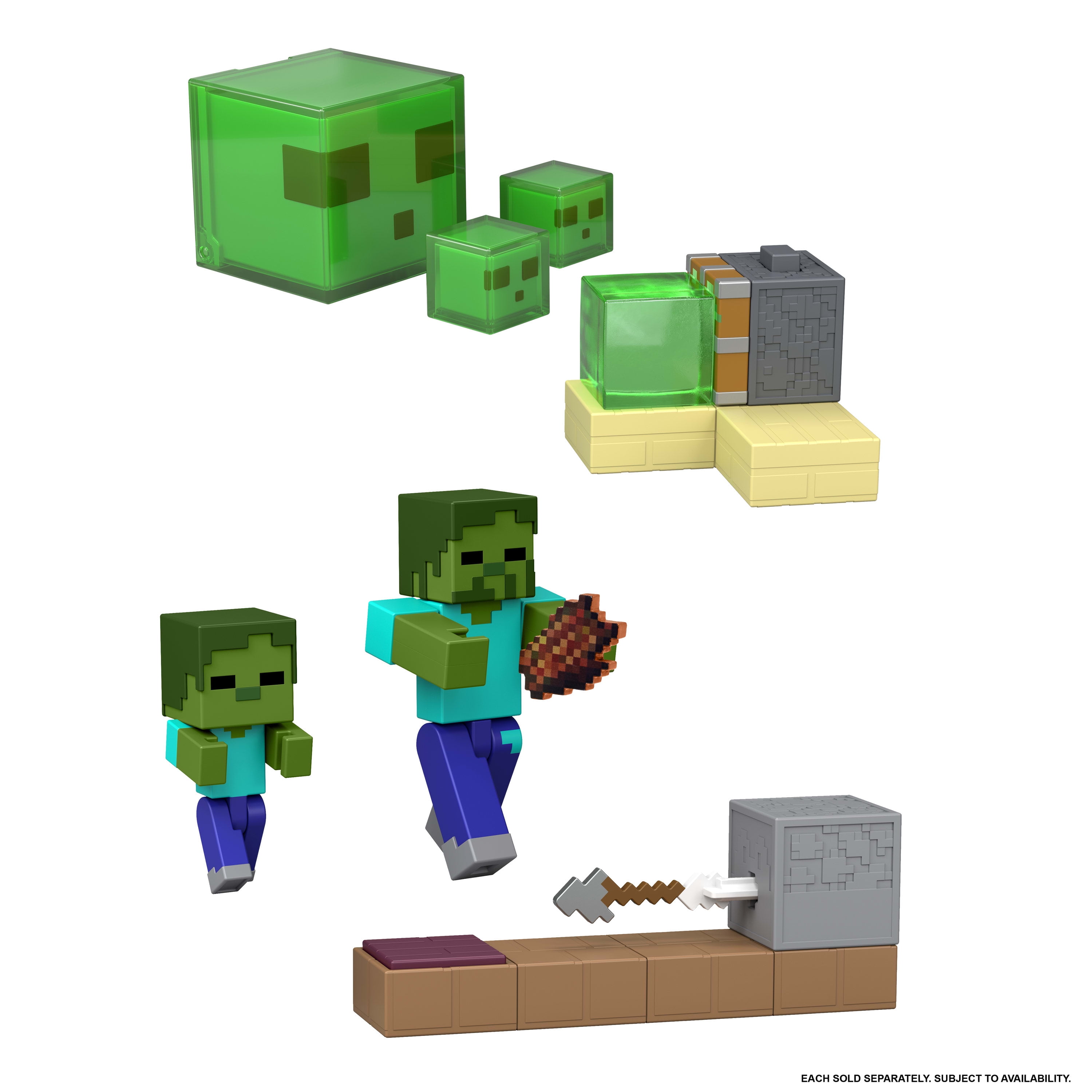 Minecraft Redstone Charged Sticky Piston Trap Set with Action Figure, Accessories & Moving Mechanism