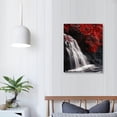 thumbnail image 4 of JRXY Waterfall - Wall Art Black White Red Landscape Canvas Wall Art,Red Trees Forest Picture Prints for Home-office - canvas art wall art for living room 16x20 in, 4 of 5