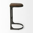 thumbnail image 3 of Brown Leather C Shape Metal Bar Stool, 3 of 5