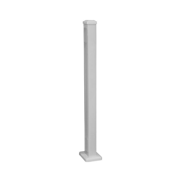 Weatherables Stanford White 2.5 in. x 2.5 in. x 38 in. Aluminum Railing Post Kit