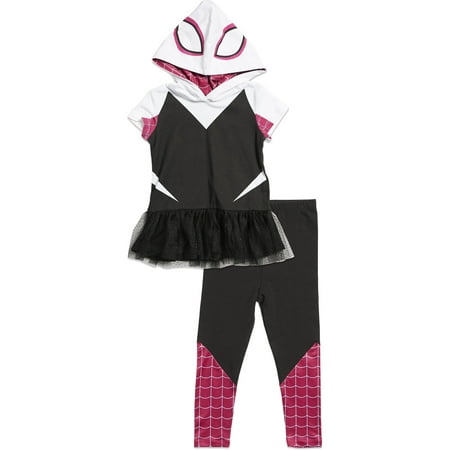 

Marvel Spider-Man Spider-Gwen Ghost Spider Toddler Girls Cosplay T-Shirt and Leggings 3T