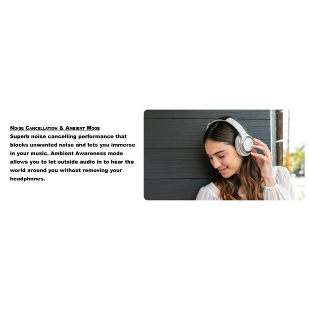 Lightweight Over Ear Noise Cancelling Headphones True Wireless Bluetooth 5.0 Ambient Awareness Technology 5 Star Ironless Driver 60Hr Playback Quick Fast Charge Cleer Audio ENDURO ANC Walmart