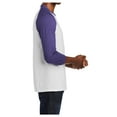 thumbnail image 3 of Mafoose Mens Core Blend 3/4-Sleeve T-Shirt White/Purple Medium, 3 of 6
