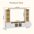 thumbnail image 3 of Modern Wall Unit TV Stand with Bookshelf & Wine Cabinet, Large Entertainment Center with Open Shelves for TVs up to 78", White Living Room Media Console & Display Cabinet, 3 of 8
