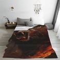thumbnail image 5 of Honeii Cool Flame Lion A Print Fleece Blanket - Throw Blanket for Bed, Sofa, Couch, Camping, and Travel , Microplush Ultra Soft Warm Blanket-80"x60", 5 of 7