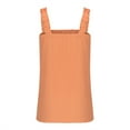 thumbnail image 4 of Wycnly Womens Tank Tops Casual Lightweight Linen Loose Elastic Strap Tops Summer Fashion Solid Square Neck Sleeveless Shirts Blouse Orange m, 4 of 5