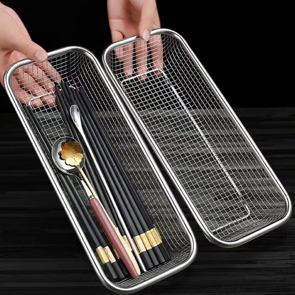 Niceauty 2Pcs Stainless Steel Silverware Dishwasher Basket Practical Design For Dishwasher Cleaning
