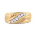 thumbnail image 1 of 10kt Yellow Gold Mens Round Diamond Wedding Band Ring 1/3 Cttw, 1 of 4