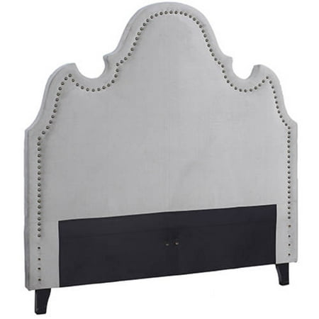 Best Master Furniture Emili Upholstered Fabric Headboard, Grey, CAL.