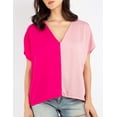 thumbnail image 4 of Blusa bicolor con cuello V, 4 of 5
