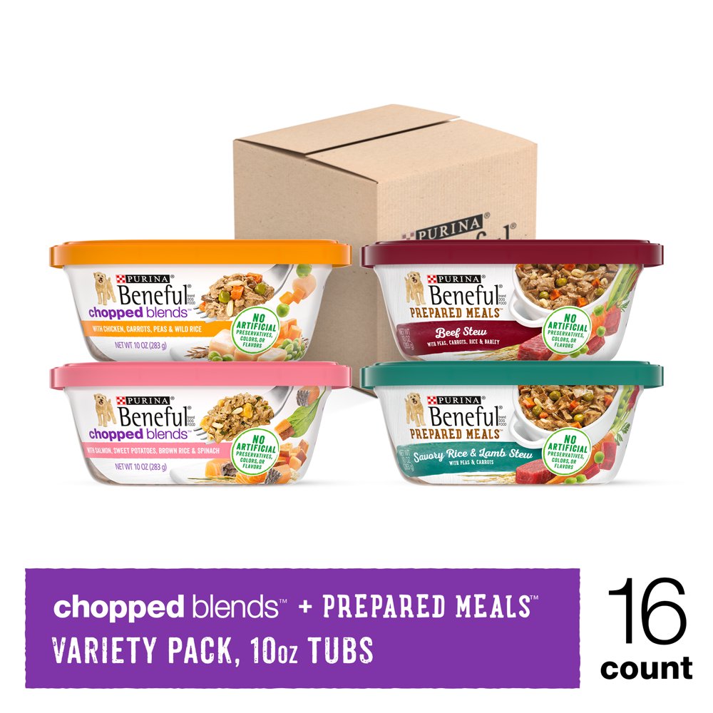 (16 Pack) Purina Beneful High Protein Wet Dog Food Variety Pack