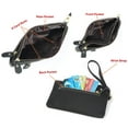 thumbnail image 5 of Women Genuine Leather Wristlet Wallet with Hand Strap. 3 Zipped Pockets, 6 Credit Card Slots Case Coin Purse., 5 of 8