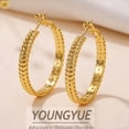 thumbnail image 4 of YOUNGYUE 14K Gold Plated Hoop Earrings for Women Lightweight Hypoallergenic Large Hoop Earrings for Women Gift, 4 of 10