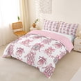 thumbnail image 3 of Castle Fairy Elegant Bow Ballet Shoe Bedding,Kawaii Polka Dot Print Duvet Cover Full,Pink Gray,1 Duvet Cover and 2 Pillowcases, 3 of 6