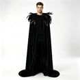 thumbnail image 4 of Halloween Costumes for Men, Men's Halloween Feather Shawl, Dark Forest Cloak Costume with Dramatic Cape, Vintage Role Play Outerwear for Halloween Parties, Stage Performances Dress Up, 4 of 6