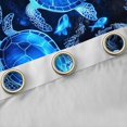 thumbnail image 4 of Erosebridal Neon Sea Turtle Curtains Pack of 2 (42x84 Each), Black Blue Flower Curtains Blackout, 4 of 6