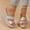 #0017-Silver, variant on Women's Patent Leather Wedge Sandals, Open Toe Double Strap Platform Mules, Gold Heel Summer Beach Slippers, Versatile Casual Dressy Holiday Style Gift