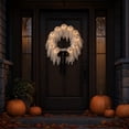 thumbnail image 4 of Halloween Light up Hanging Decorations Outdoor for Front Door - 15.7” Cute Ghost Wreath with LED- Hanging Sign Farmhouse Distressed Ghosts Wreath Hanging Decoration for Home Indoor Outdoor Decor, 4 of 7