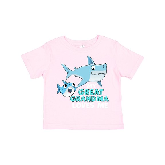Inktastic My Great Grandma Loves Me with Cute Sharks Boys or Girls Toddler T-Shirt