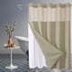 thumbnail image 4 of Cortina de ducha Full Star Plain con doble anilla grande | Tejido de poliéster resistente y reversible | 183 x 183 cm con dobladillo con peso magnético y paneles de malla blanca, 4 of 5