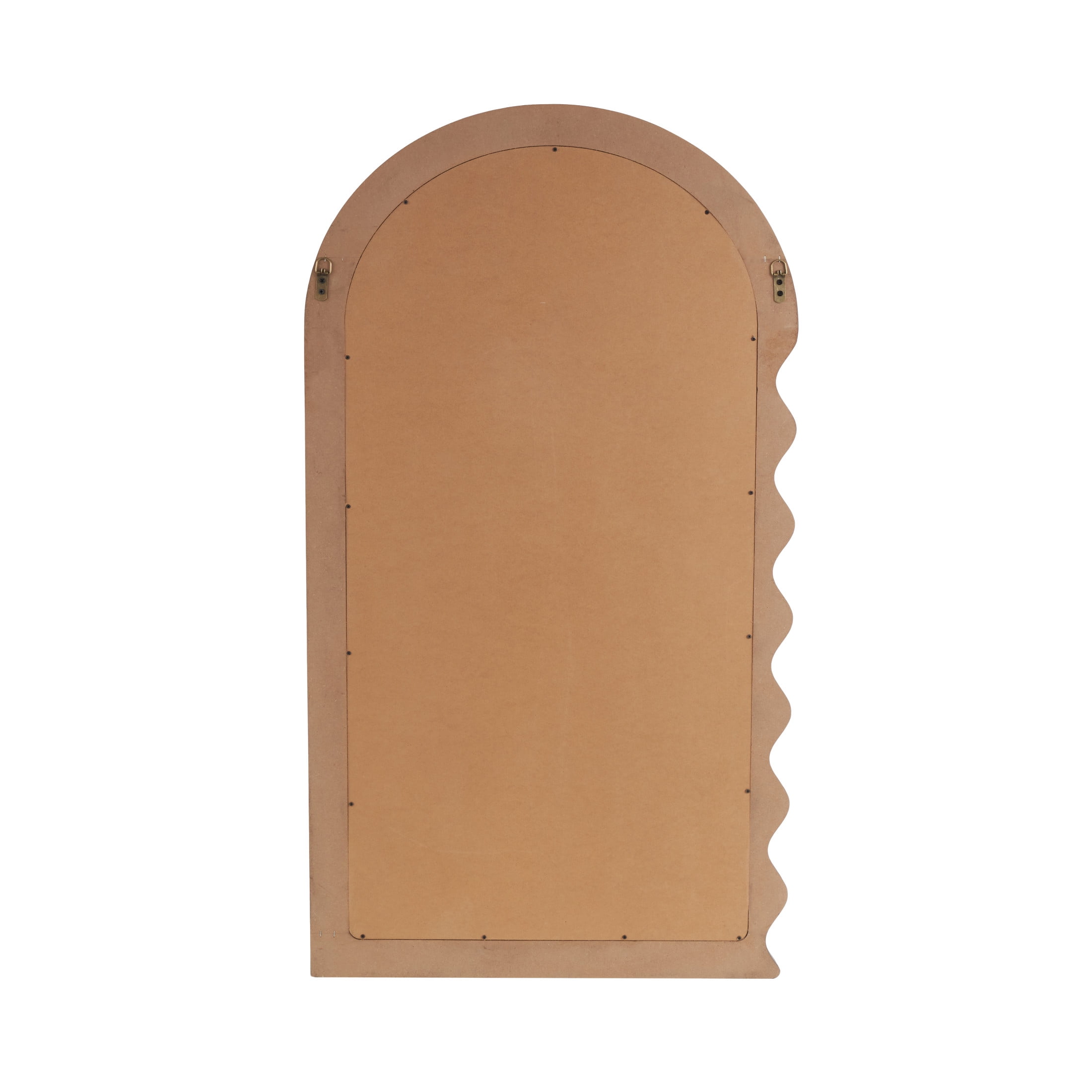 DecMode 28" x 51" Black Handmade Wavy Wall Mirror with Dimensional Carved Frame