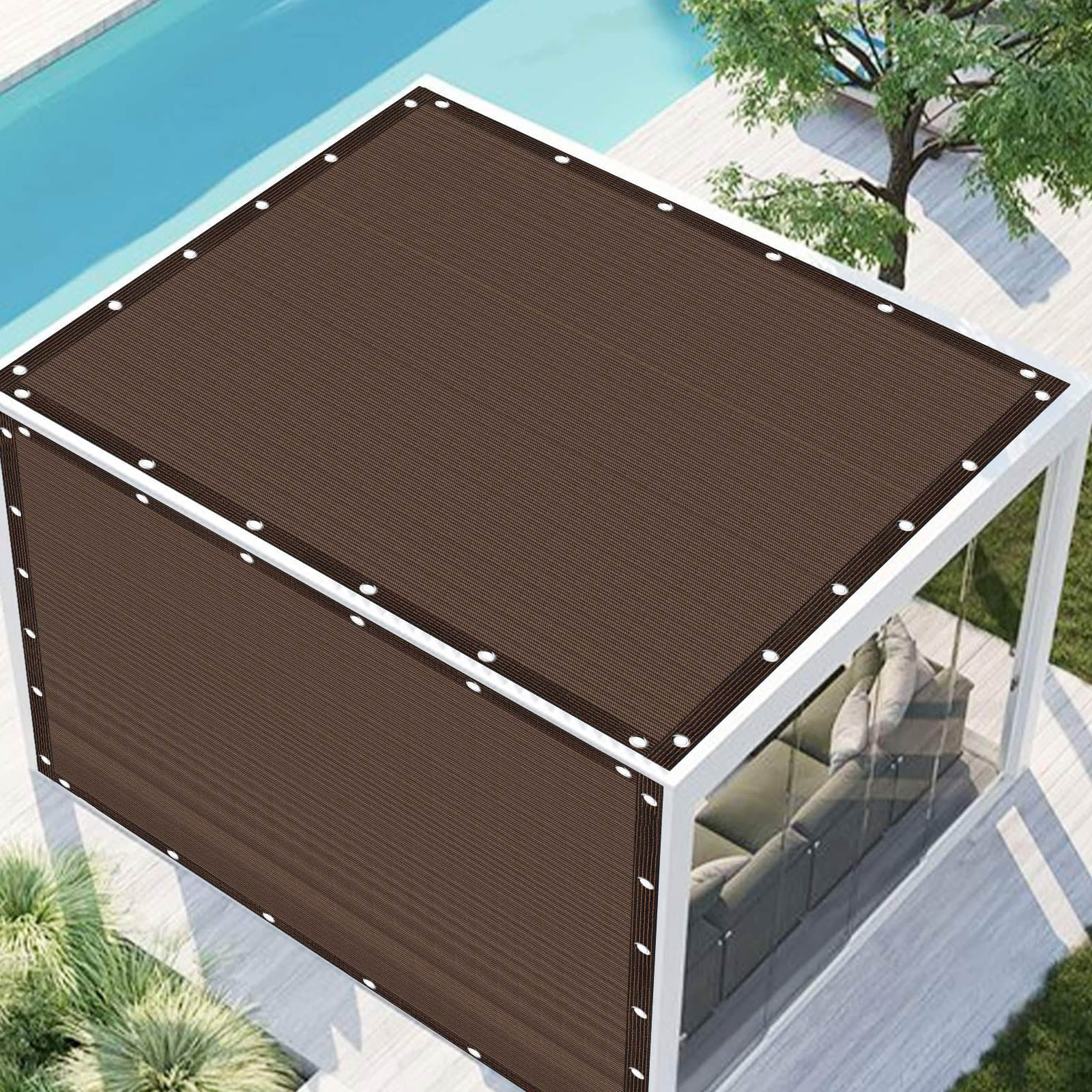 90% Shade Cloth, Durable Mesh Tarp Garden Shade with Grommets, Outdoor Sun Shade Net for Plant Pergola Patio (9.84x9.84FT,Mocha)