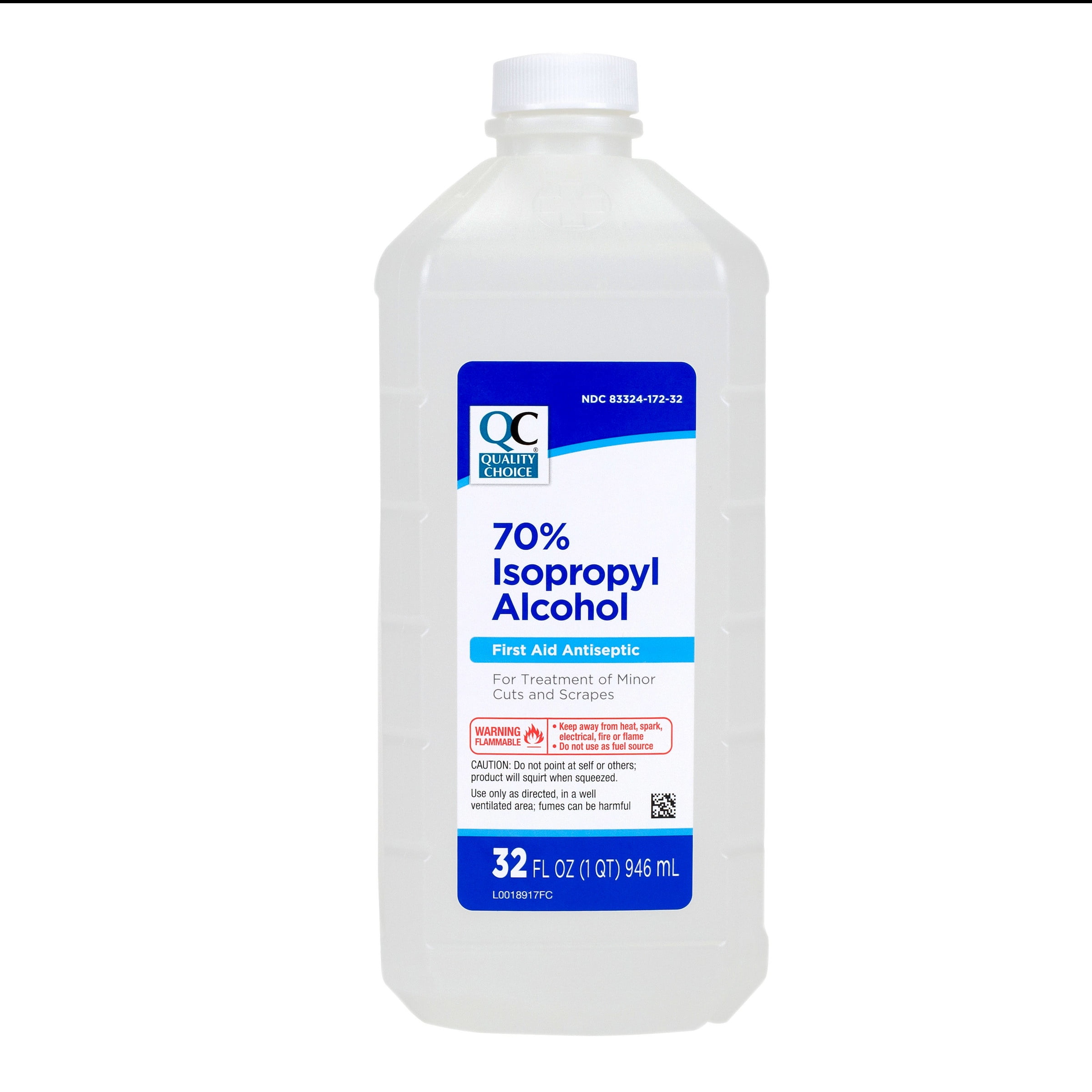 Quality Choice 70% Isopropyl Alcohol First Aid Antiseptic, 32 FL OZ - 4 Pack